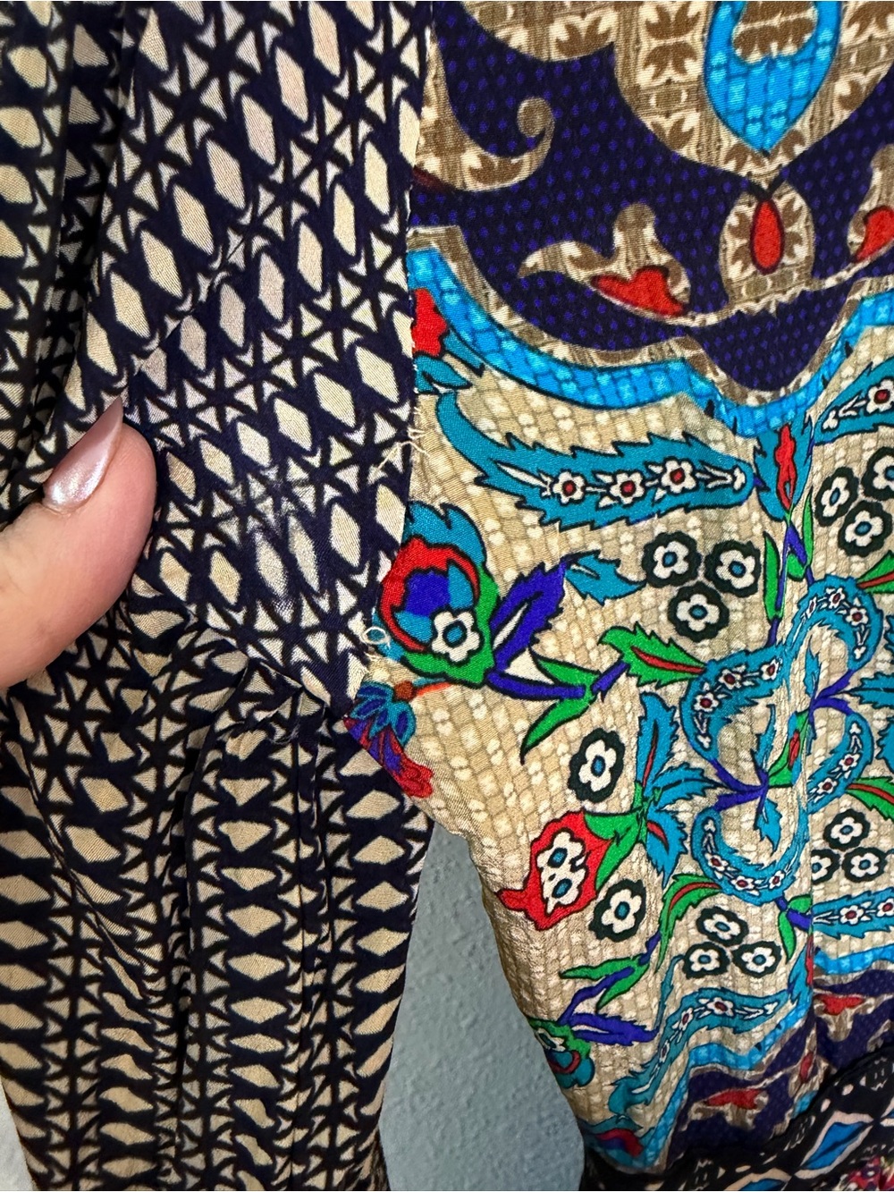 Anthropologie Bhanuni by Jyoti Bohemian Long Sleeve Maxi Dress 14 multicolor - Picture 13 of 13